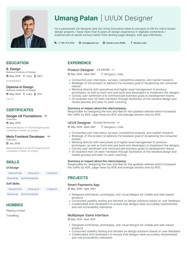 Aura resume template