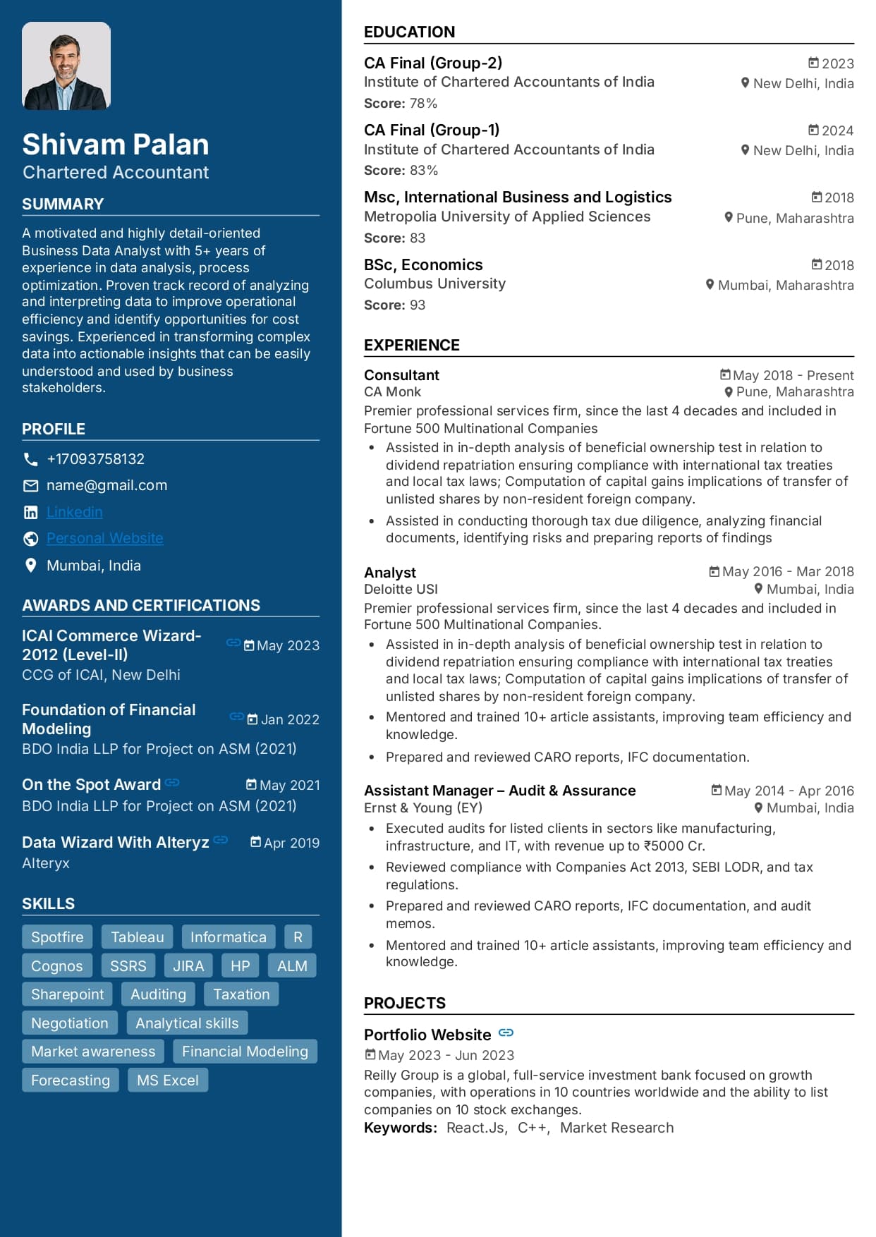 Professional resume template