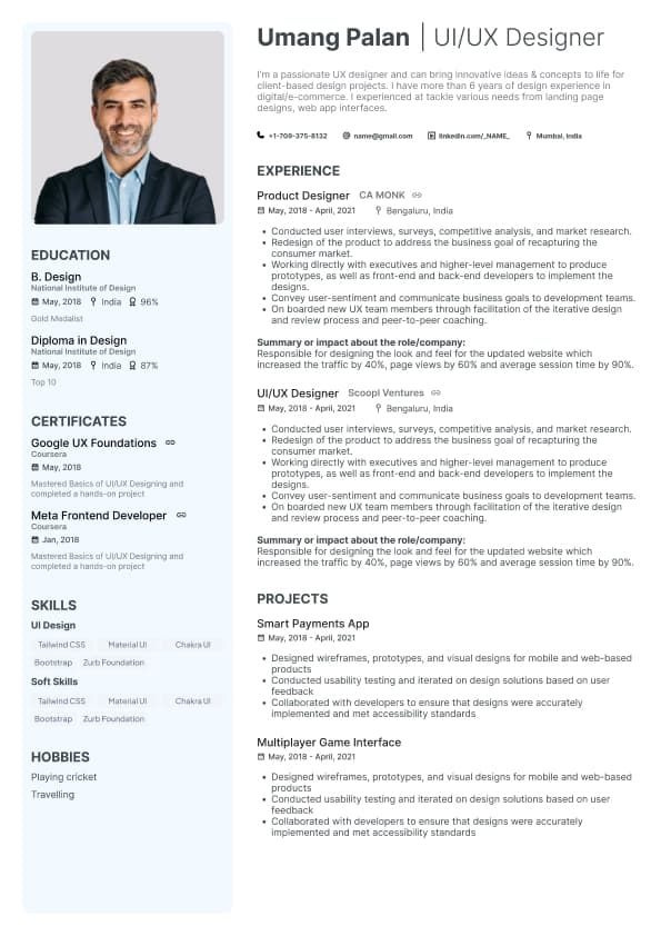 Prime resume template