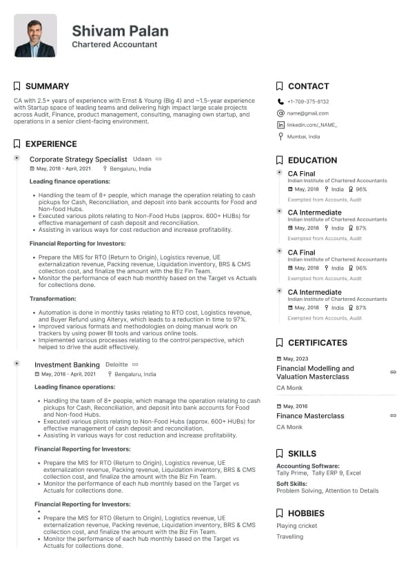 Summit resume template