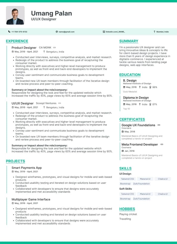 Vertex resume template