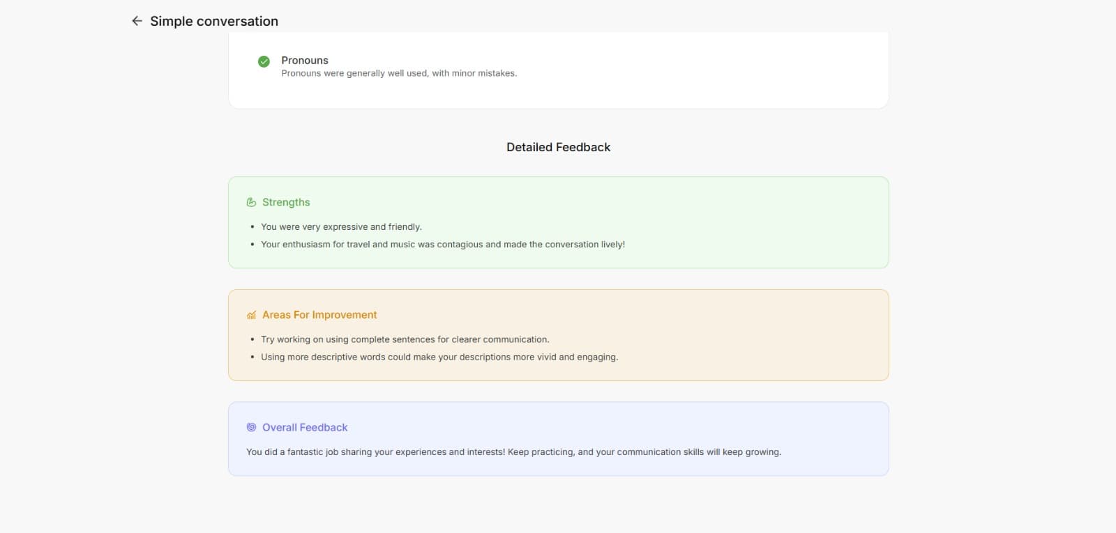 Versant detailed feedback roadmap placeholder